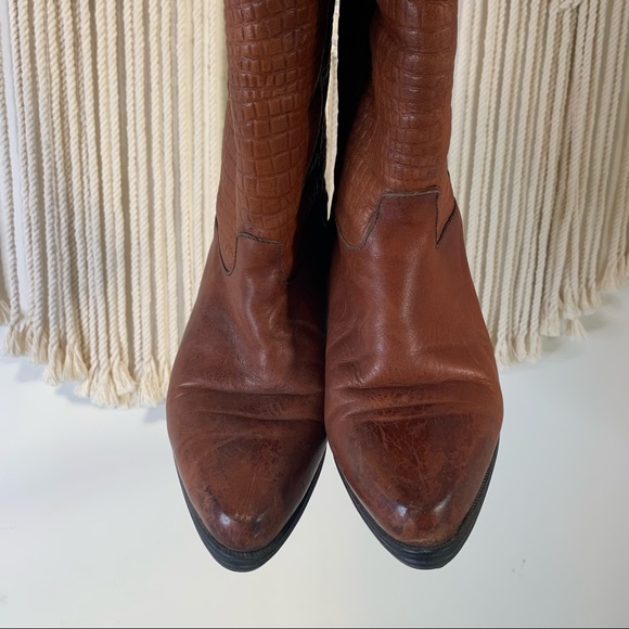 Vintage Leather Winter Brown Boots - Picture 10 of 12
